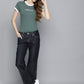 Women's Blue Bootcut Fit Low Rise Jeans - 4 View