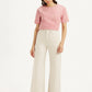 Women's Cream Ribcage Bell Bottom Wide Leg Fit High Rise Jeans - 35a3d121-8dbd-4ca3-877e-b4ce2f191ab2 View