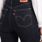 Women's Navy Blue Ribcage Bell Bottom Wide Leg Fit High Rise Jeans - 4494dac1-c35f-4130-99e4-412996d09299 View