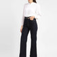 Women's Navy Blue Ribcage Bell Bottom Wide Leg Fit High Rise Jeans - 9202741d-4323-4ded-8556-92ed24fa5322 View
