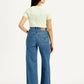 Women's Blue Ribcage Bell Bottom Wide Leg Fit High Rise Jeans - Back View