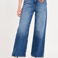 Women's Blue Mile High Wide Leg Fit High Rise Ribcage Jeans - jpg View