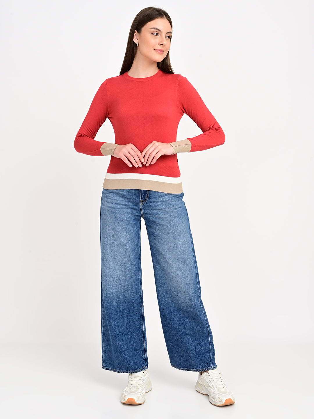 Women's Blue Mile High Wide Leg Fit High Rise Ribcage Jeans