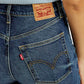 Women's Dark Indigo Ribcage Wide Leg Fit High Rise Jeans - Detail View