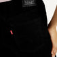 Women's Black Ribcage Wide Leg Fit High Rise Jeans - Detail View