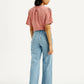 Women's Light Indigo Ribcage Wide Leg Fit High Rise Jeans - Back View