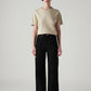 Women's Black Ribcage Wide Leg Fit High Rise Jeans - Front View