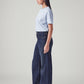 Women's Dark Blue Ribcage Wide Leg Fit High Rise Jeans - Side View