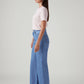 Women's Blue Ribcage Wide Leg High Rise Jeans - Side View
