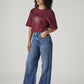 Women's Med Indigo Ribcage Wide Leg Fit High Rise Jeans - Side View
