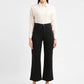 Women's Redloop Black Ribcage Bell Bottom Wide Leg Fit High Rise Jeans - 1 View