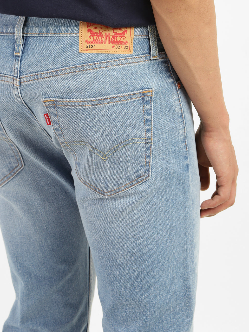 Men's 512 Blue Slim Tapered Fit Mid Rise Jeans - b97294d3-ddd1-4395-8885-e939775c41d6 View