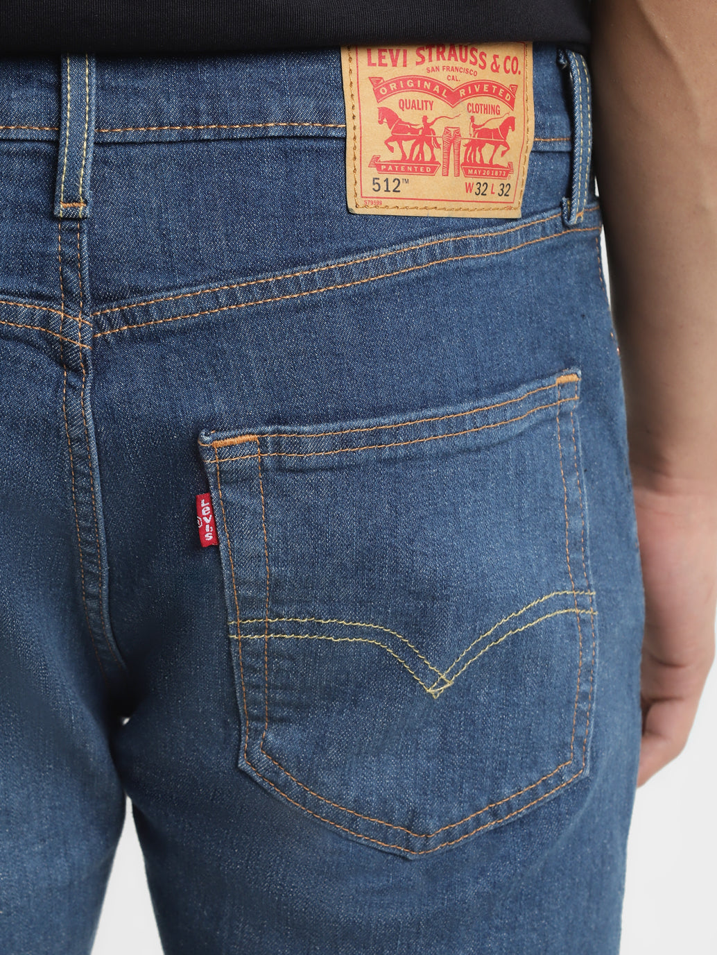 Men's 512 Blue Slim Tapered Fit Mid Rise Jeans - 92e8adca-d081-4dbf-ab22-552e8a24ded0 View