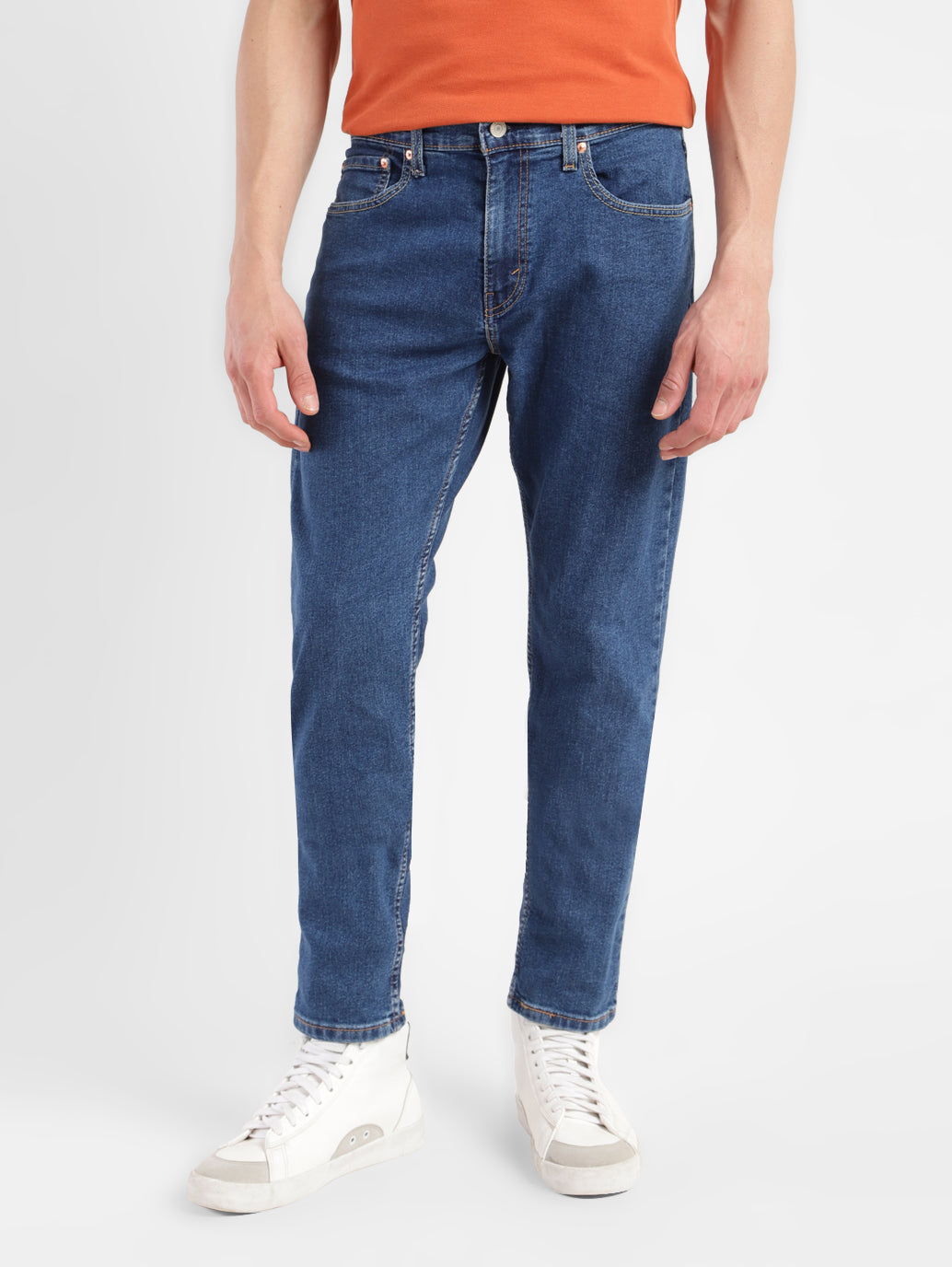 Men's 512 Navy Blue Slim Tapered Fit Mid Rise Jeans - 97aa1327-57bd-4308-a811-56b31be5bbc4 View
