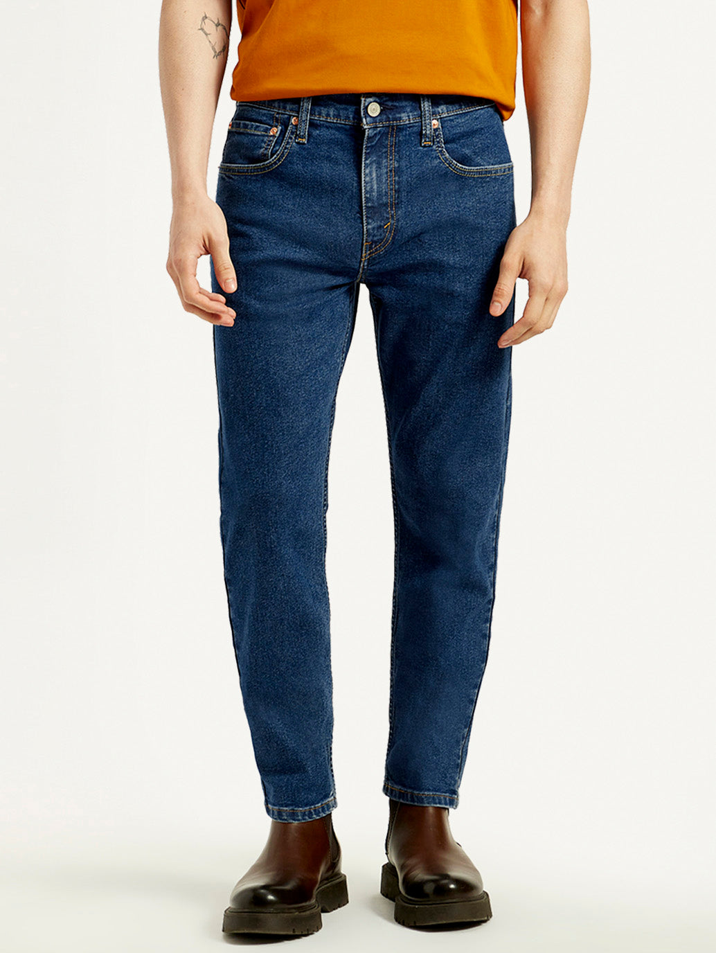 Men's 512 Navy Blue Slim Tapered Fit Mid Rise Jeans - Front View