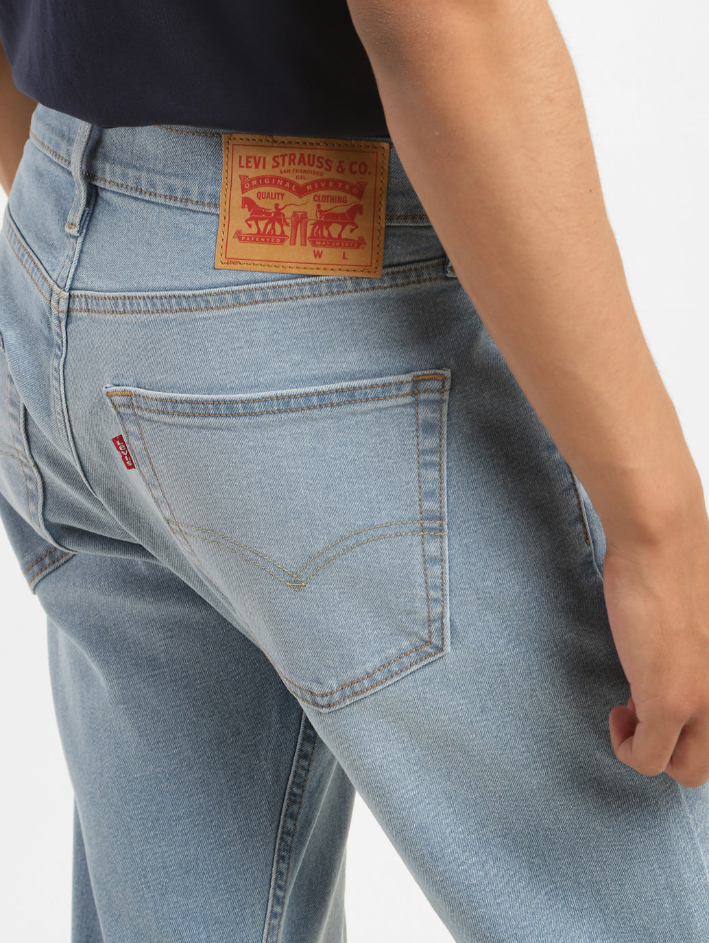 Men's 512 Blue Slim Tapered Fit Mid Rise Jeans - Backdetails View