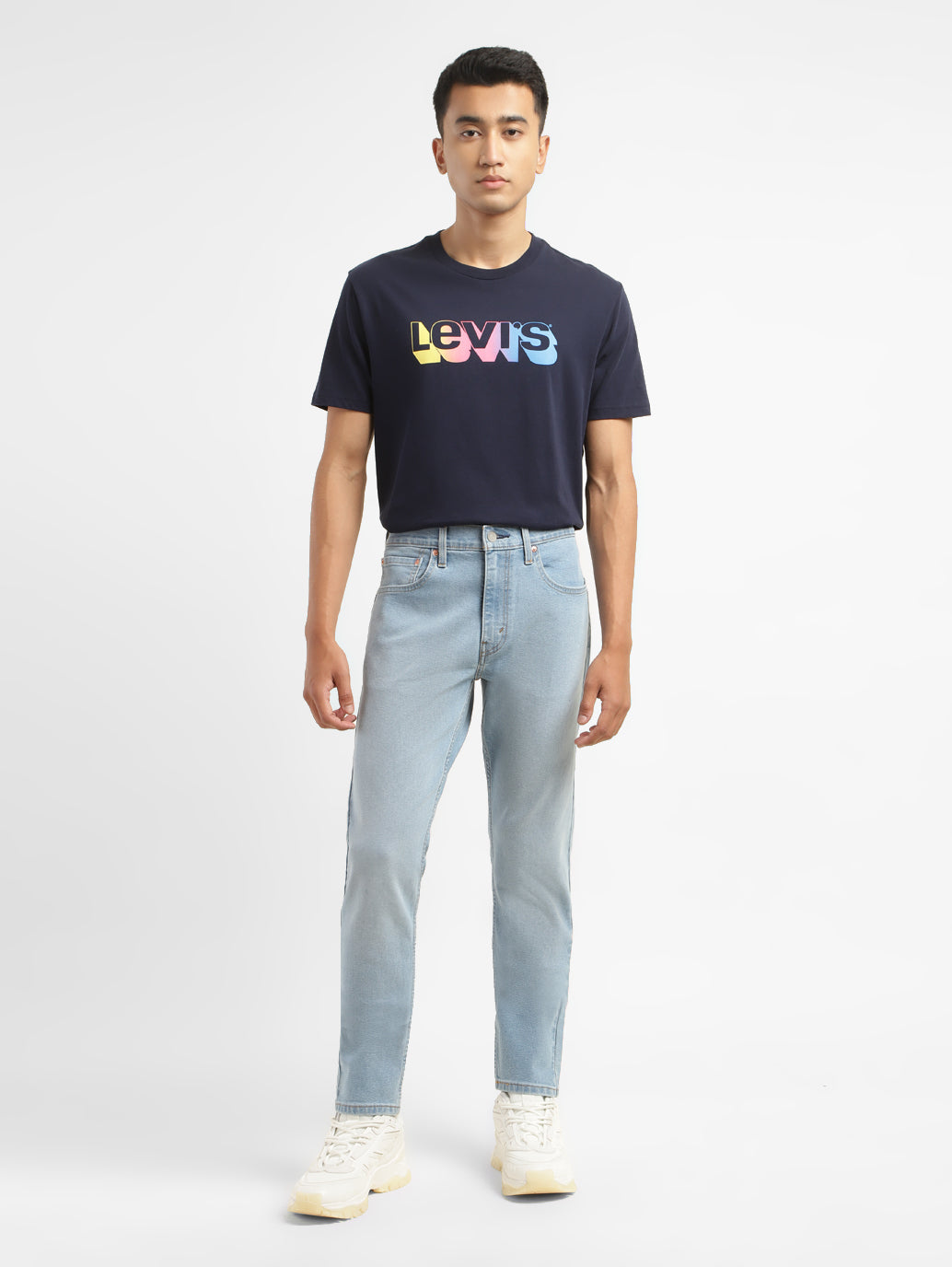 Men's 512 Blue Slim Tapered Fit Mid Rise Jeans - ModelFront View