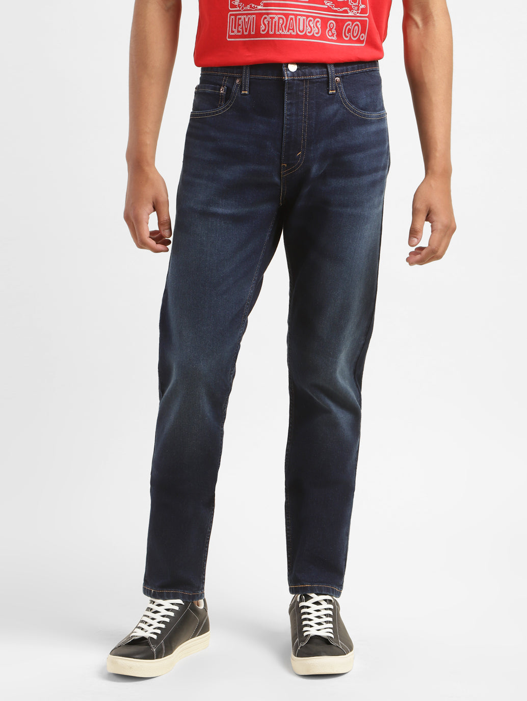 Men's 512 Dark Blue Slim Tapered Fit Mid Rise Jeans - 6597057e-5fe1-49a3-9213-d0d971257c70 View