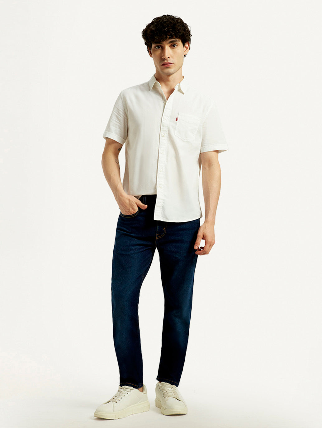 Men's 512 Dark Blue Slim Tapered Fit Mid Rise Jeans
