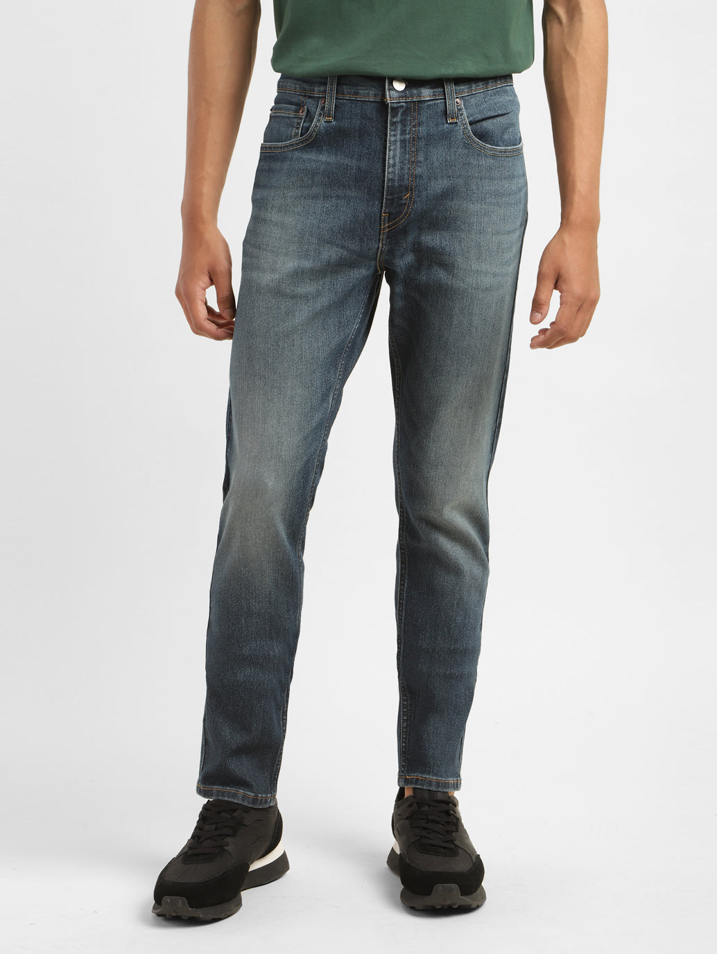 Men's 512 Navy Blue Slim Tapered Fit Mid Rise Jeans - 8467eb95-b684-4264-9ba9-86d67b36d305 View
