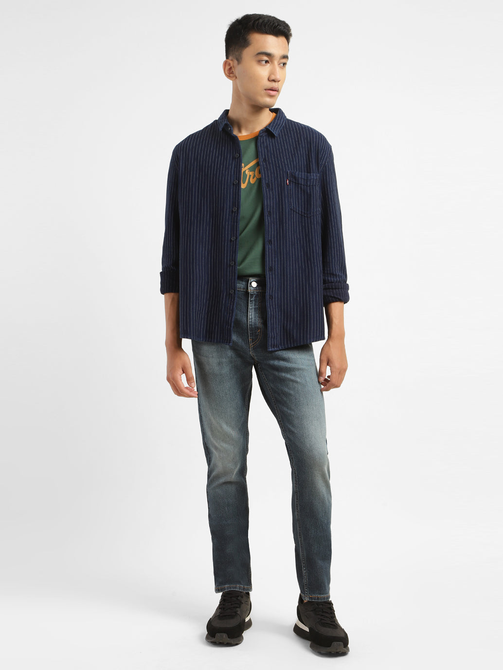 Men's 512 Navy Blue Slim Tapered Fit Mid Rise Jeans - cefaa61f-67ed-47ac-9920-ce92c1e4748f View