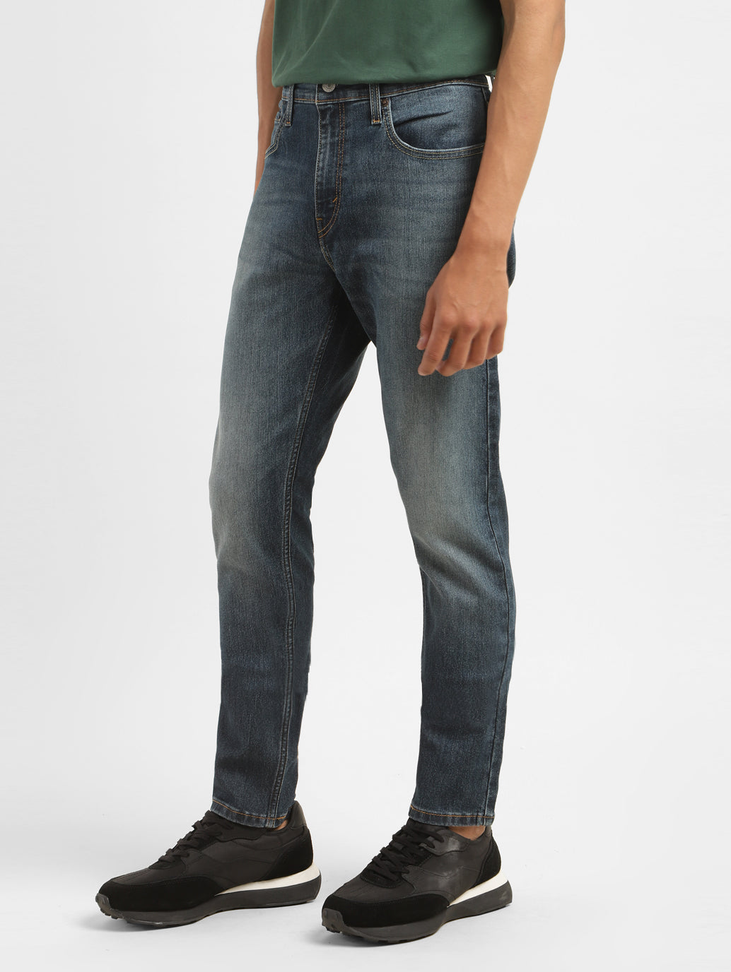 Men's 512 Navy Blue Slim Tapered Fit Mid Rise Jeans - 90aca449-061c-4303-b089-00170e04057c View