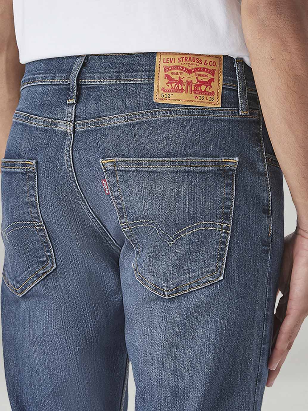 Men's 512 Blue Slim Tapered Fit Mid Rise Jeans - 20 View