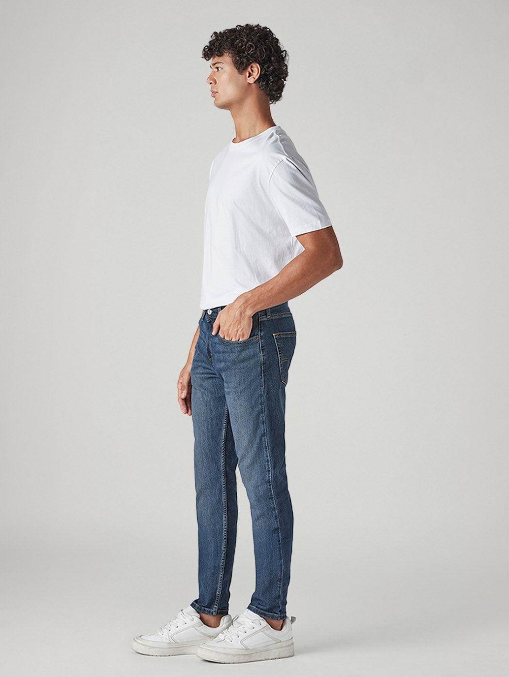 Men's 512 Blue Slim Tapered Fit Mid Rise Jeans - Side View