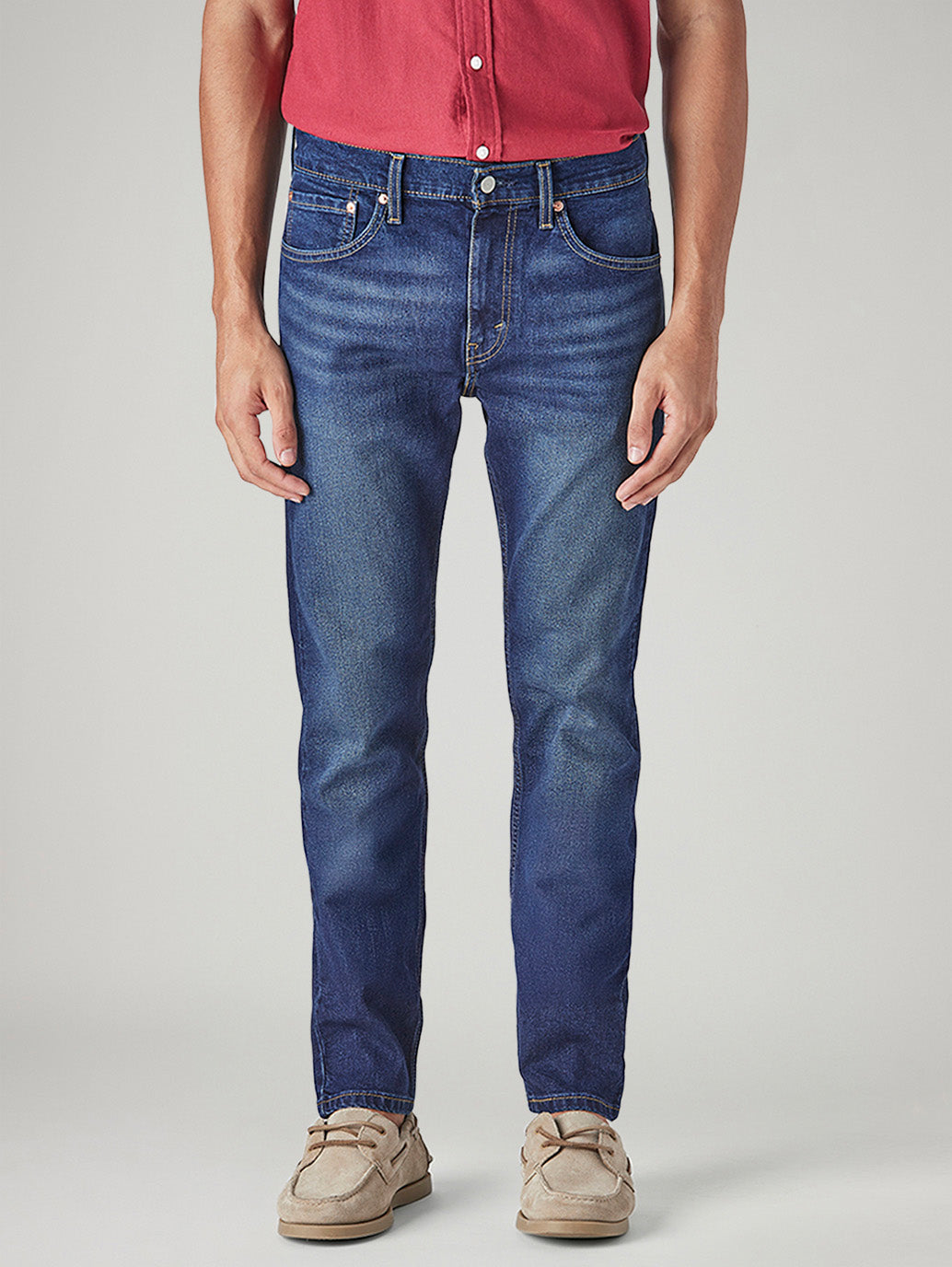 Men's 512 Dark Blue Slim Tapered Fit Mid Rise Jeans - Front View