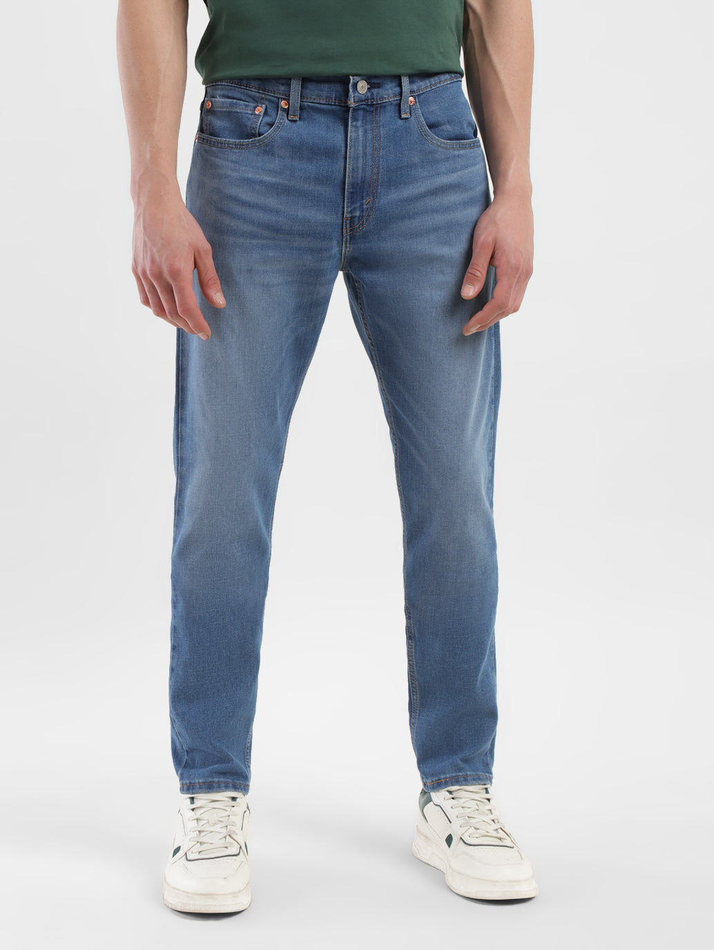 Men's 512 Blue Slim Tapered Fit Mid Rise Jeans - Front View