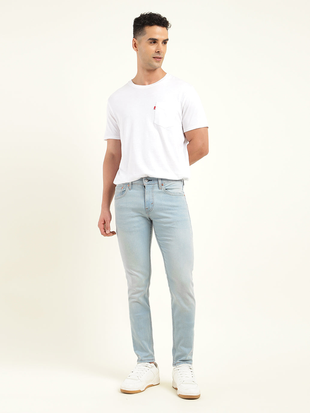 Men's 512 Blue Slim Tapered Fit Mid Rise Jeans - Front View