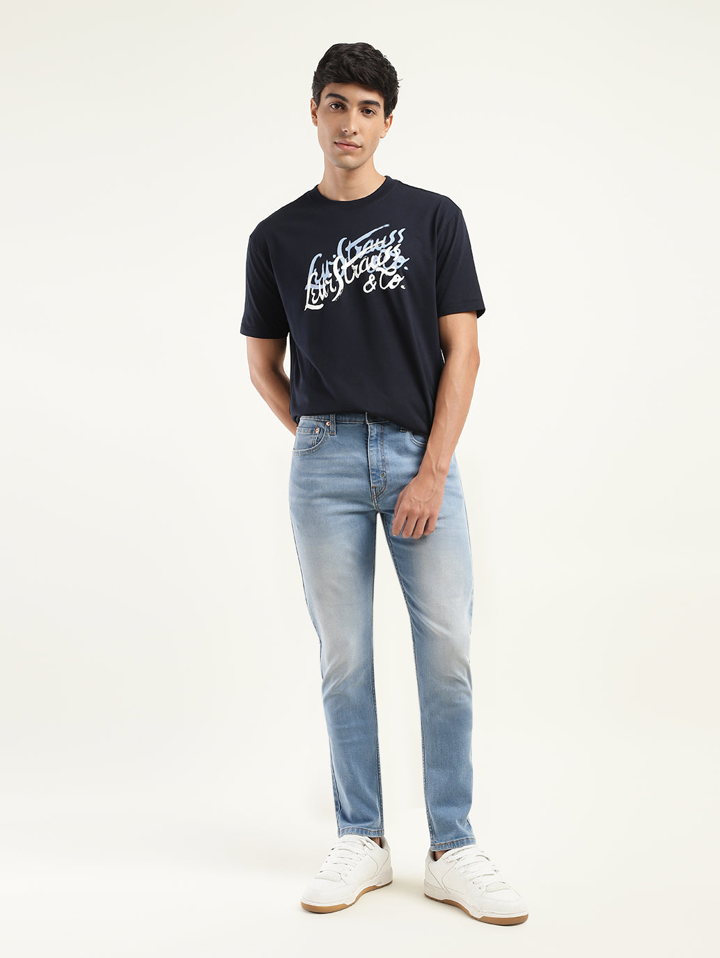 Men's 512 Blue Slim Tapered Fit Mid Rise Jeans - Front View