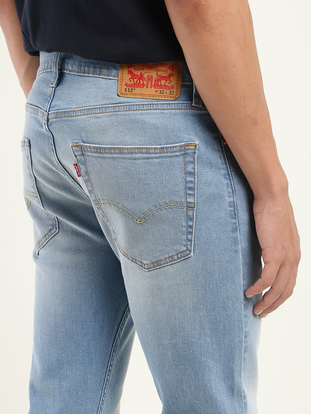 Men's 512 Blue Slim Tapered Fit Mid Rise Jeans - Details View