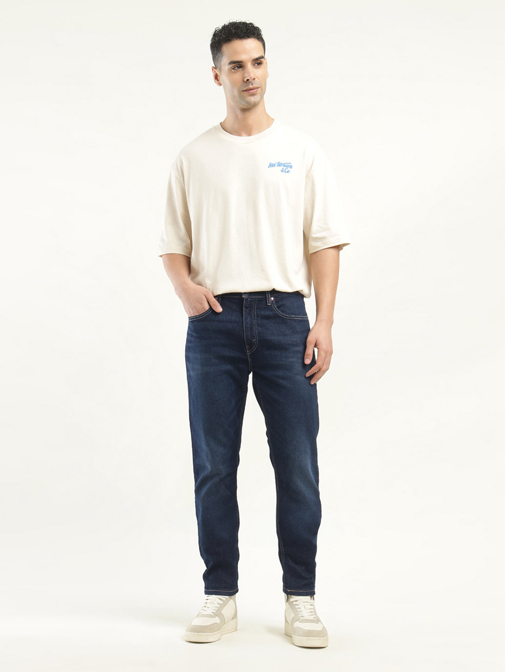 Men's 512 Blue Slim Tapered Fit Mid Rise Jeans - Front View