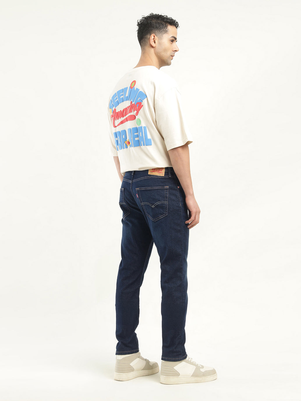 Men's 512 Blue Slim Tapered Fit Mid Rise Jeans - Back View