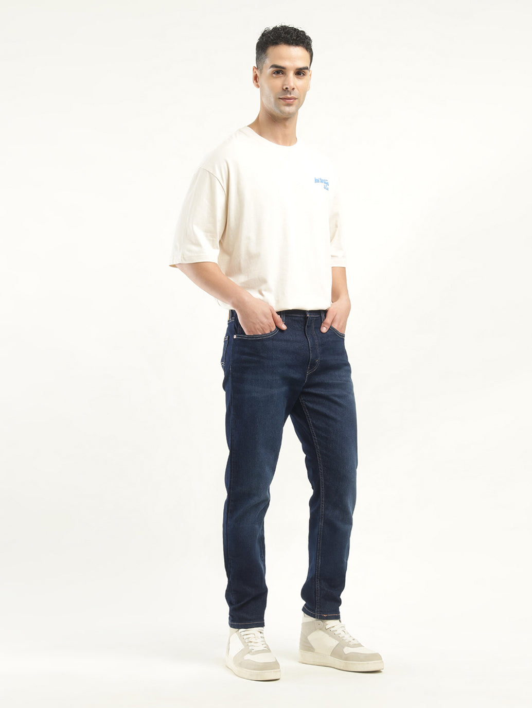 Men's 512 Blue Slim Tapered Fit Mid Rise Jeans - Side View