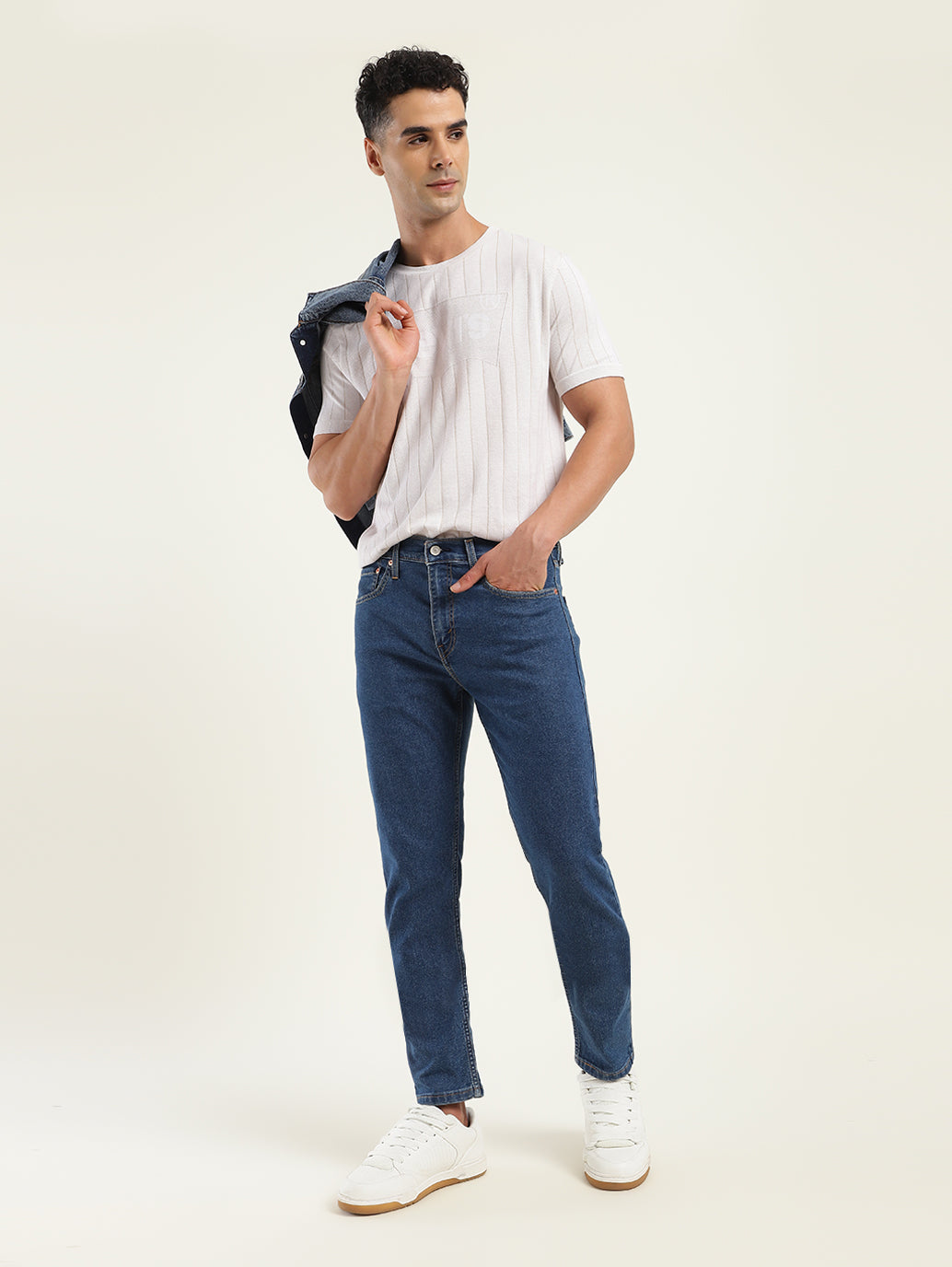 Men's 512 Blue Slim Tapered Fit Mid Rise Jeans - Styleshot View