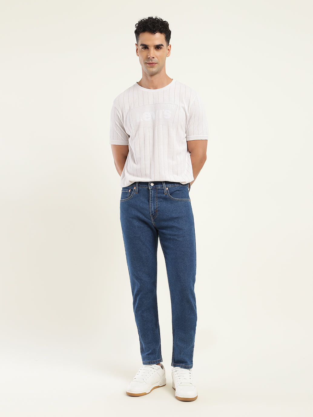 Men's 512 Blue Slim Tapered Fit Mid Rise Jeans - Front View