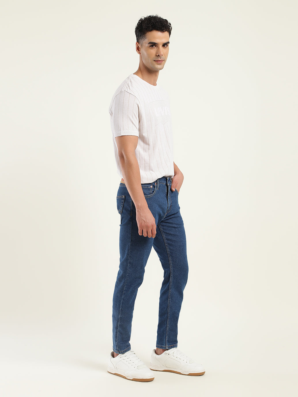Men's 512 Blue Slim Tapered Fit Mid Rise Jeans - Side View