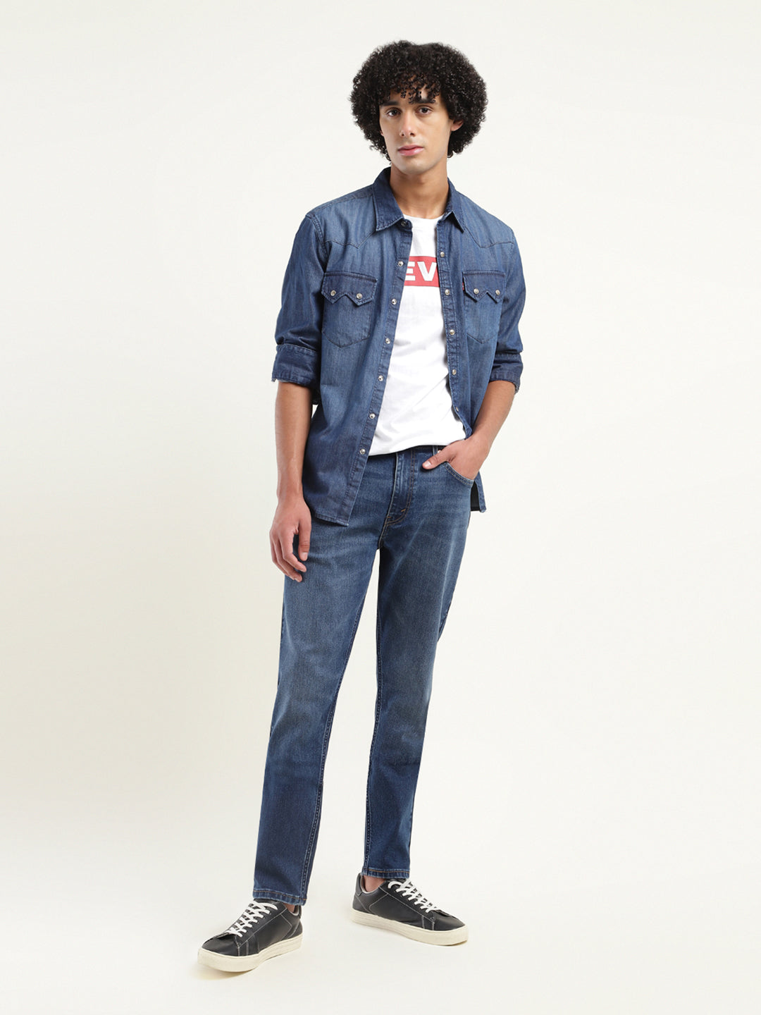 Men's 512 Blue Slim Tapered Fit Mid Rise Jeans - 20shot View