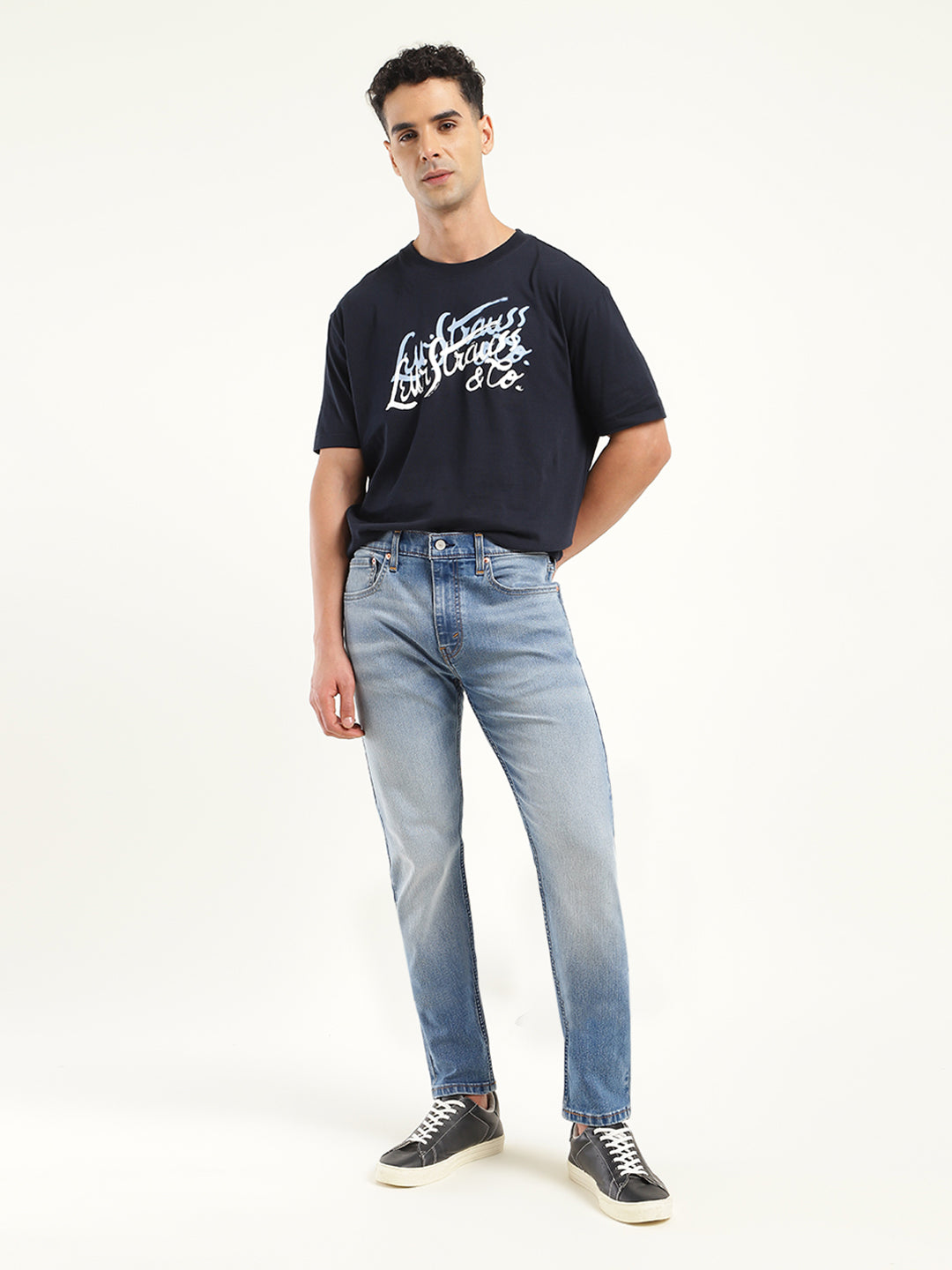 Men's 512 Blue Slim Tapered Fit Mid Rise Jeans - Front View