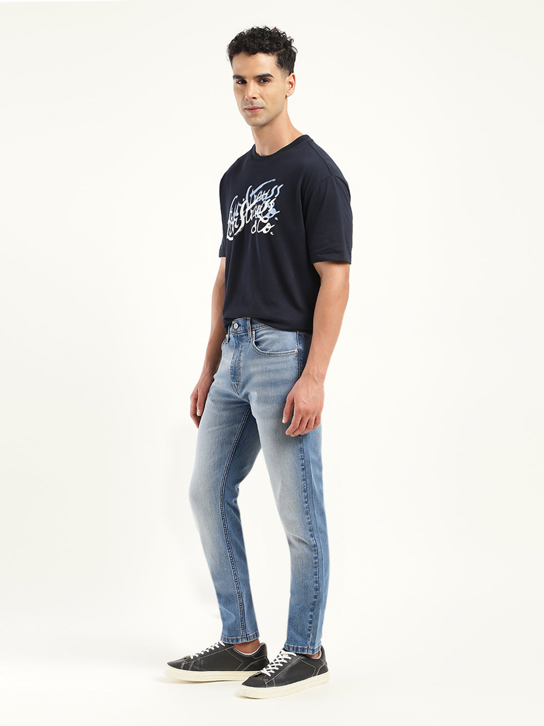 Men's 512 Blue Slim Tapered Fit Mid Rise Jeans - Side View