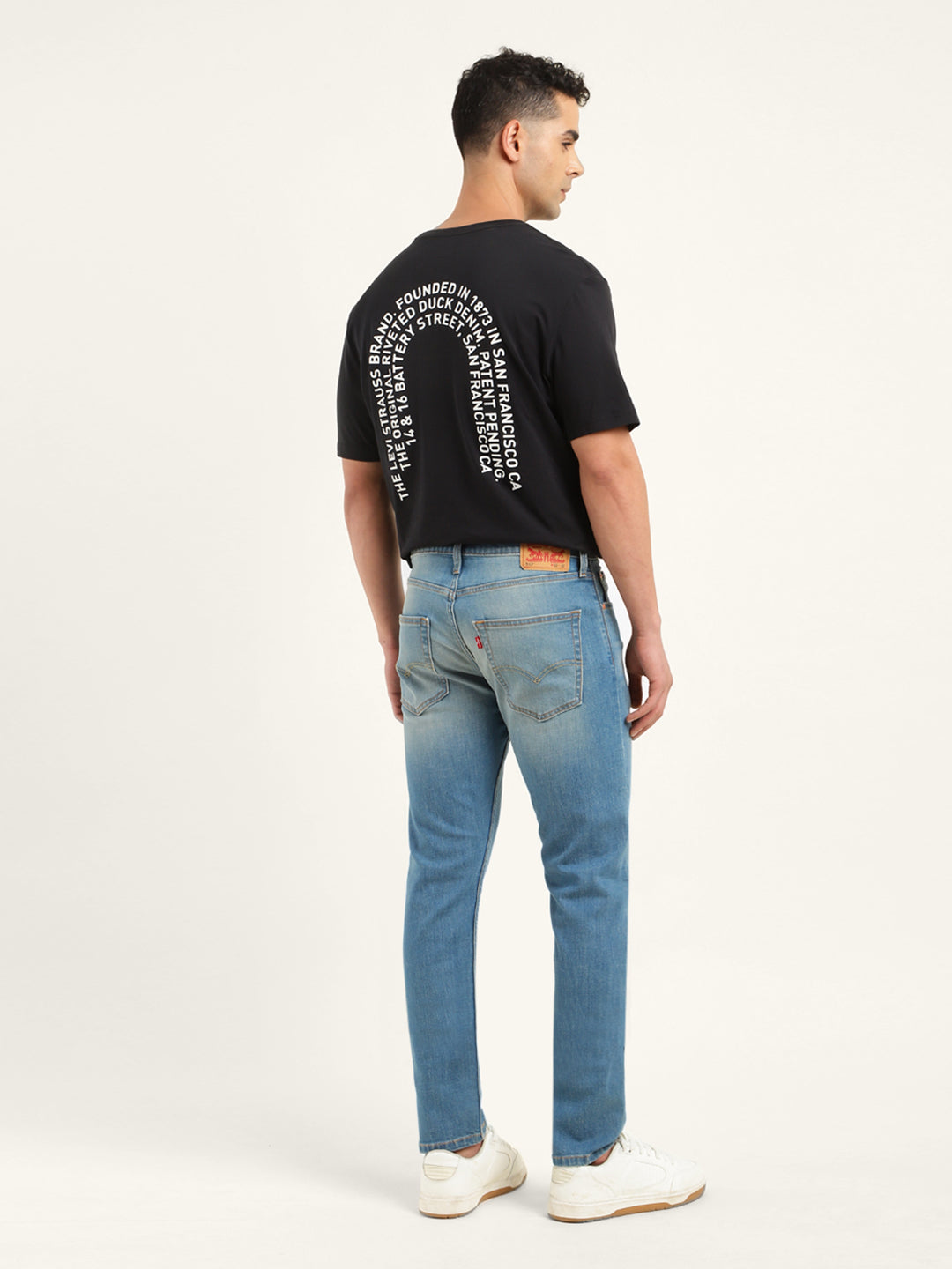 Men's 512 Blue Slim Tapered Fit Mid Rise Jeans - Back View