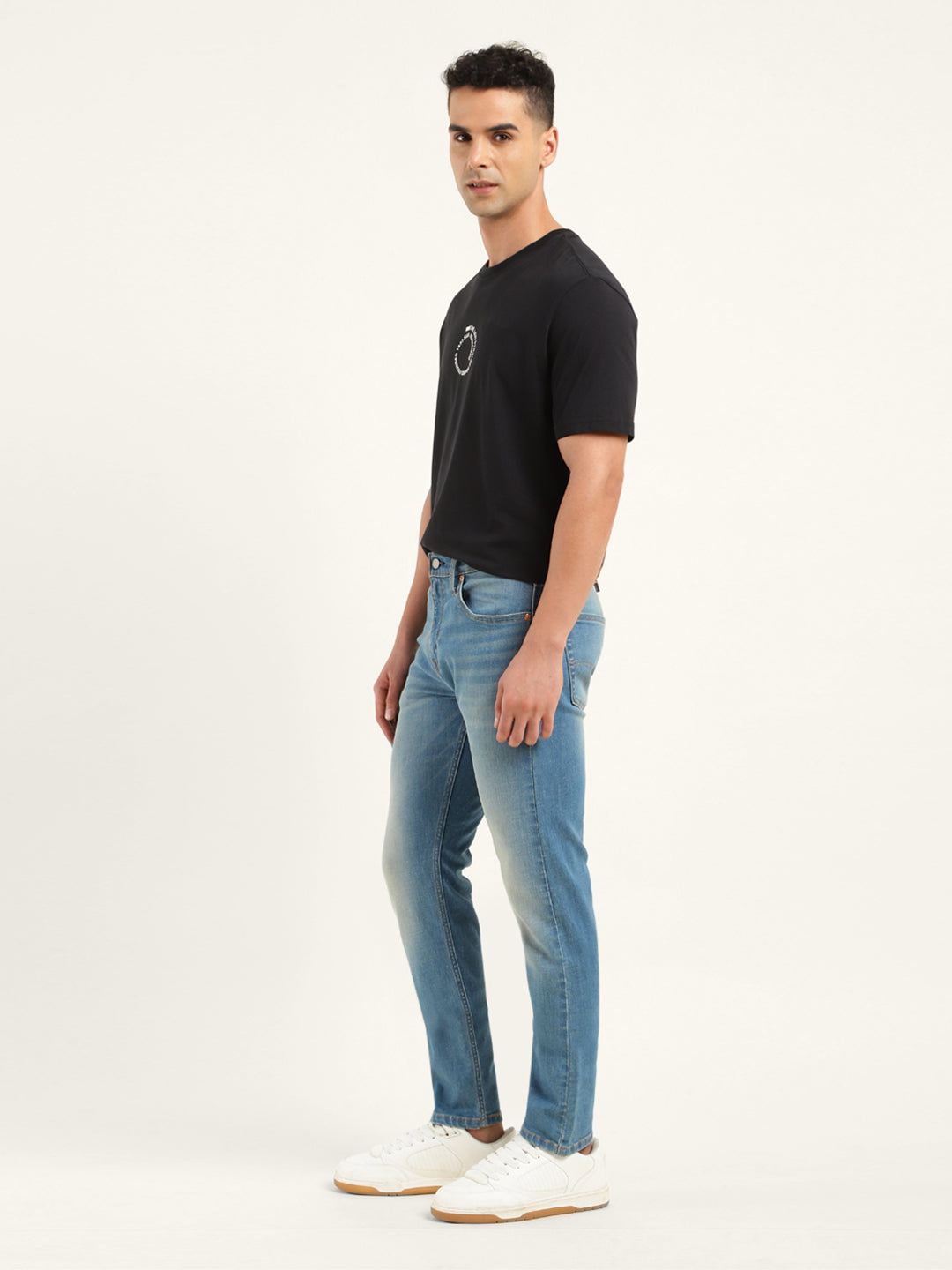 Men's 512 Blue Slim Tapered Fit Mid Rise Jeans - Side View