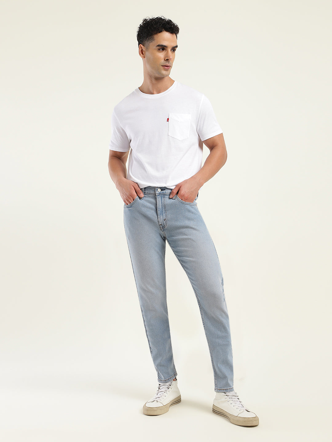 Men's 512 Blue Slim Tapered Fit Mid Rise Jeans - Front View