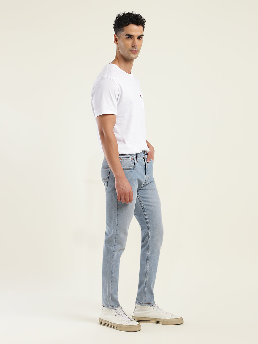 Men's 512 Blue Slim Tapered Fit Mid Rise Jeans - Side View