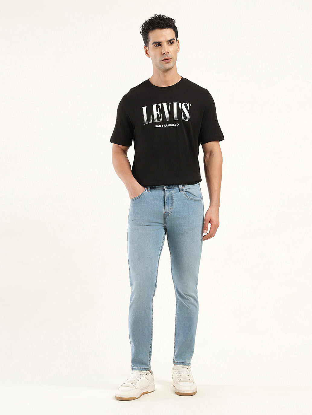 Men's 512 Blue Slim Tapered Fit Mid Rise Jeans - Front View