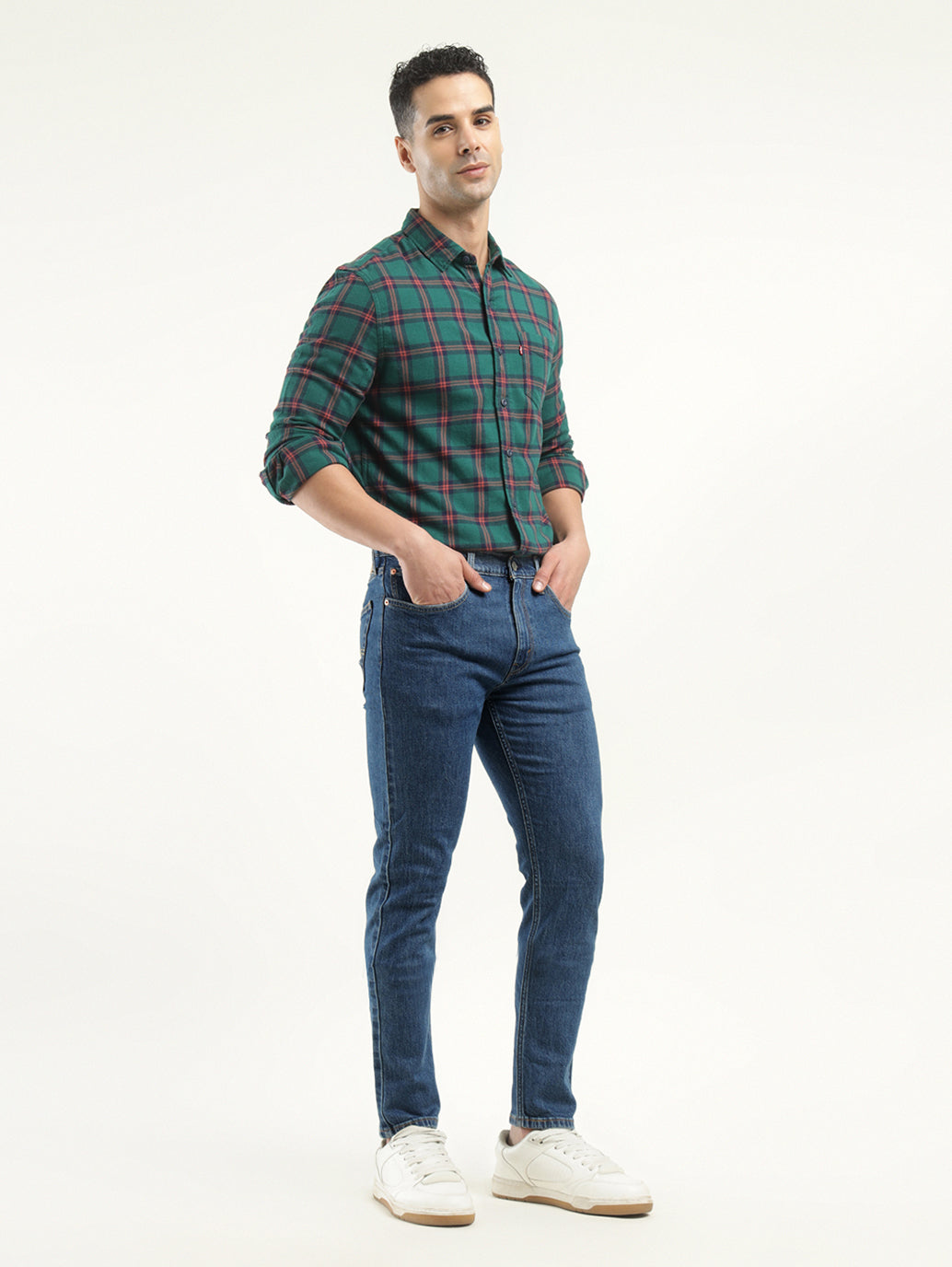 Men's 512 Indigo Slim Tapered Fit Mid Rise Jeans - ModelFront View