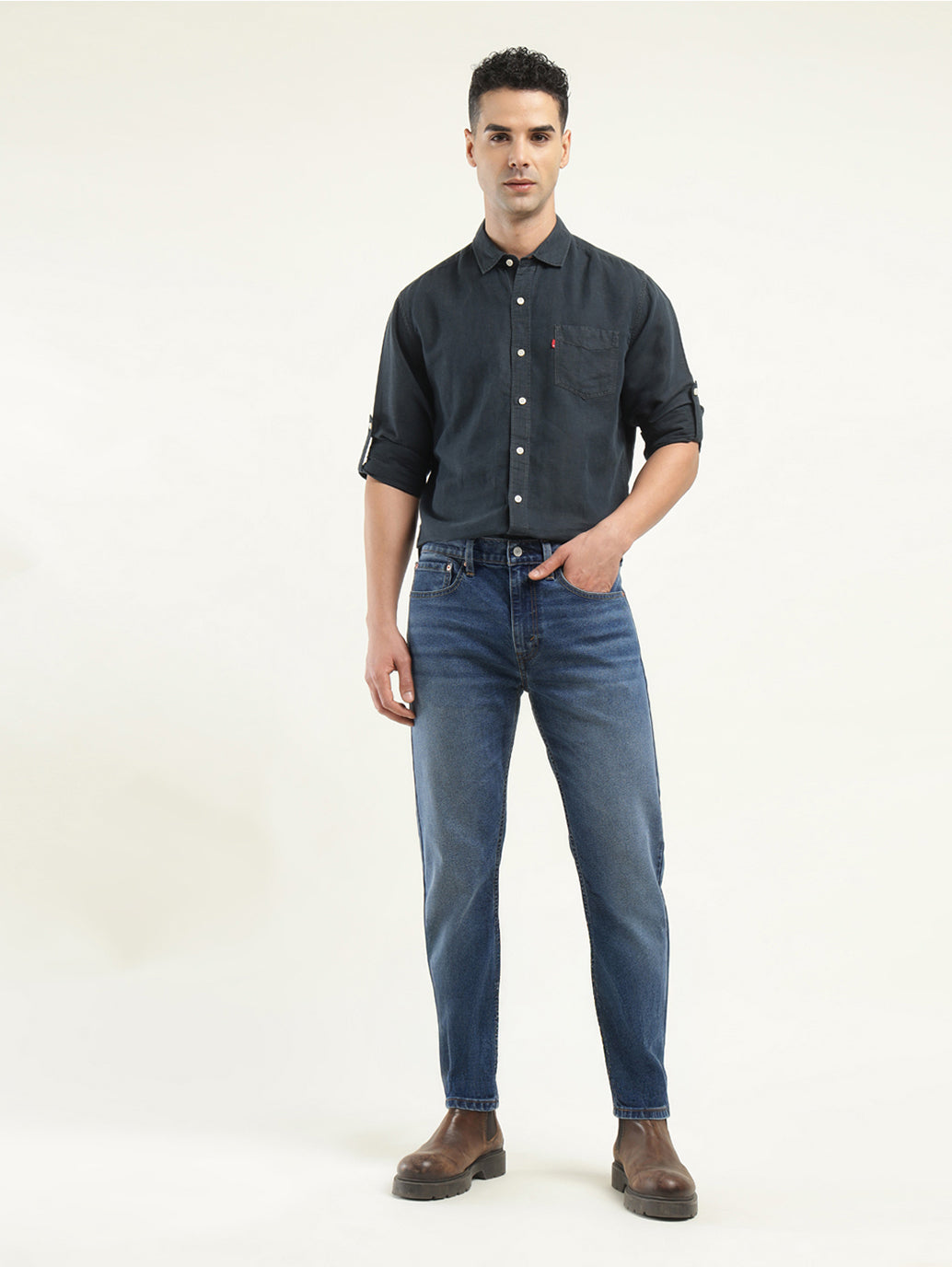 Men's 512 Indigo Slim Tapered Fit Mid Rise Jeans - Front View