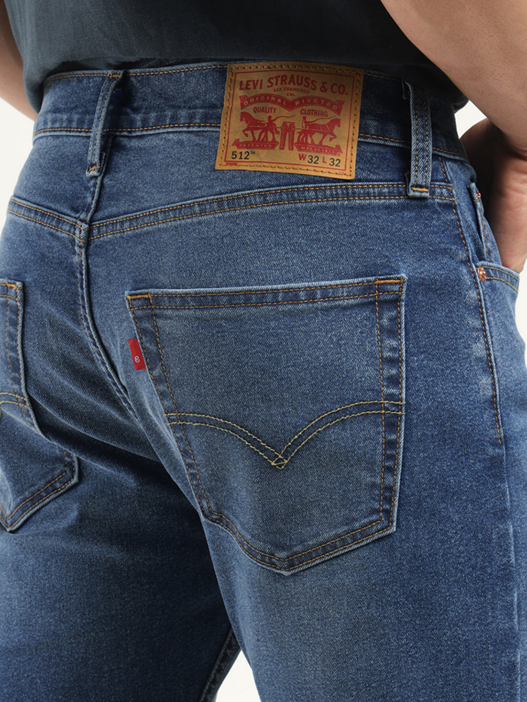 Men's 512 Indigo Slim Tapered Fit Mid Rise Jeans - Detail View